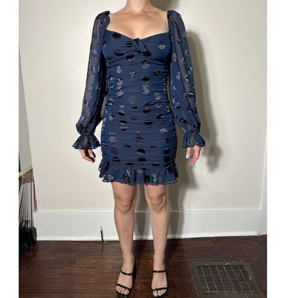 For Love and Lemons Lula Mini Dress Blue Size Small - Picture 7 of 10